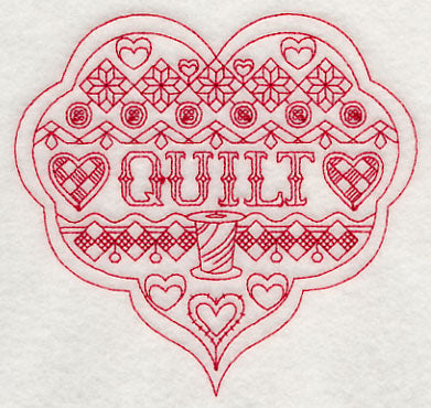 Quilt Heart (Redwork)