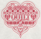 Quilt Heart (Redwork)