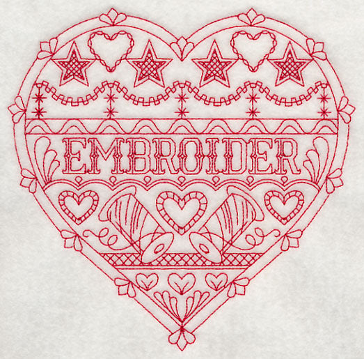 Embroider Heart (Redwork)