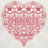 Embroider Heart (Redwork)
