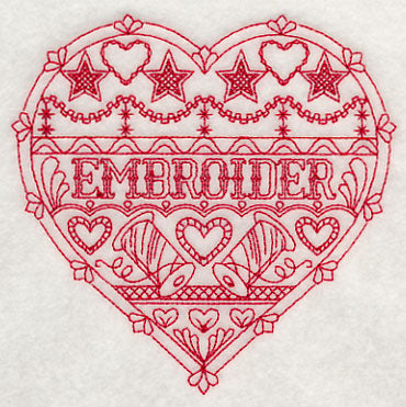 Embroider Heart (Redwork)