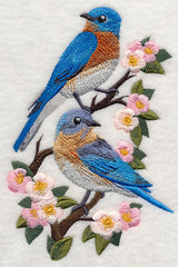 Eastern Bluebirds and Blossoms