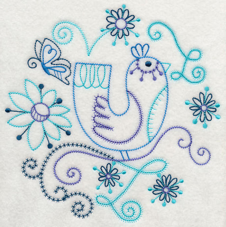 Blue Harmony Bird 3 (Vintage)