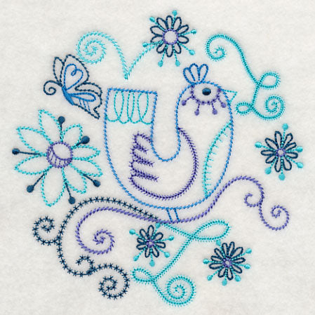 Blue Harmony Bird 3 (Vintage)