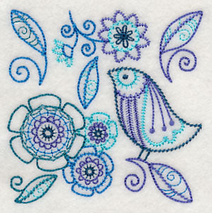 Blue Harmony Bird 5 (Vintage)