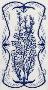 Art Nouveau Delphinium (Bluework)
