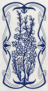 Art Nouveau Delphinium (Bluework)