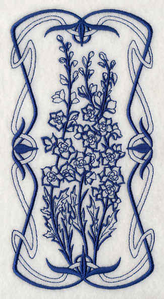 Art Nouveau Delphinium (Bluework)