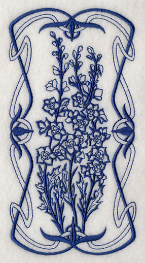 Art Nouveau Delphinium (Bluework)