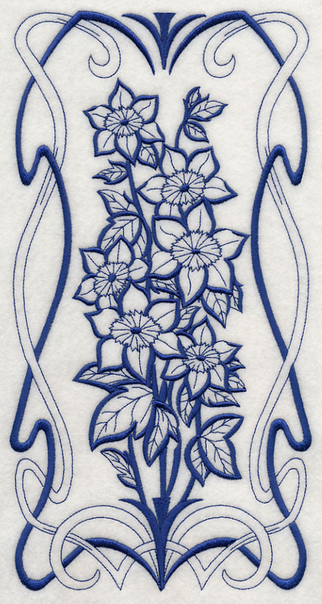 Art Nouveau Clematis (Bluework)
