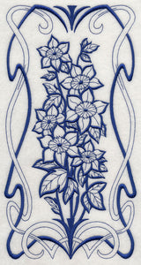 Art Nouveau Clematis (Bluework)