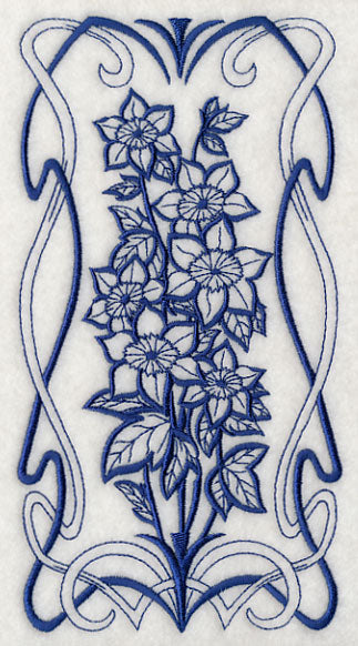 Art Nouveau Clematis (Bluework)