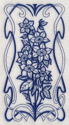 Art Nouveau Clematis (Bluework)