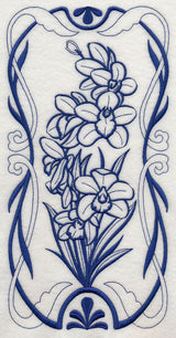 Art Nouveau Cymbidium Orchid (Bluework)
