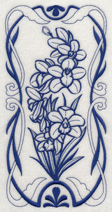 Art Nouveau Cymbidium Orchid (Bluework)
