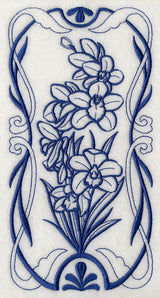 Art Nouveau Cymbidium Orchid (Bluework)