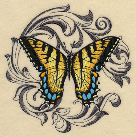 Tiger Swallowtail with Baroque Background