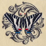 Zebra Swallowtail with Baroque Background