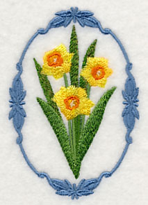 Flower Cameo - Daffodils