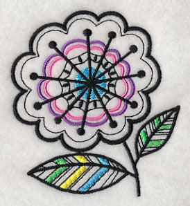 Starburst Blossom - Short Stem (Blackwork)