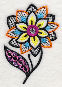 Petal Symmetry - Short Stem (Blackwork)