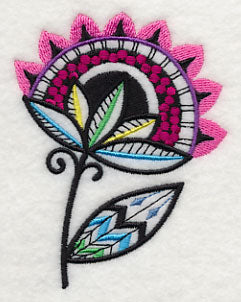 Sunray Flower - Short Stem (Blackwork)