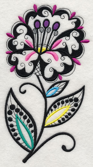 Polka Dots and Petals (Blackwork)