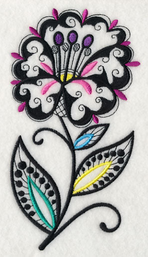 Polka Dots and Petals (Blackwork)