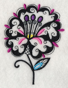 Polka Dots and Petals - Short Stem (Blackwork)