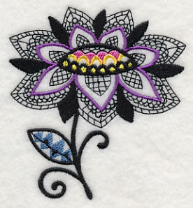 Petal Patterns - Short Stem (Blackwork)