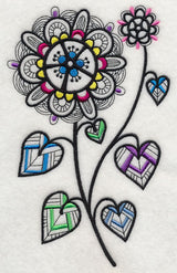 Hearts and Blossoms (Blackwork)