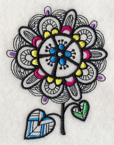 Hearts and Blossoms - Short Stem (Blackwork)