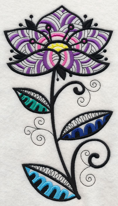 Floral Radiance (Blackwork)