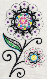 Bubble Gum Blossoms (Blackwork)