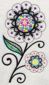 Bubble Gum Blossoms (Blackwork)