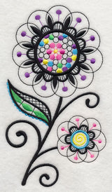 Bubble Gum Blossoms (Blackwork)