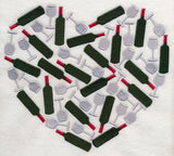 Wine Lover's Silhouette Heart