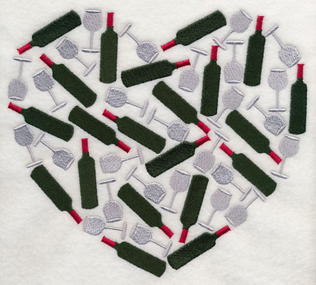 Wine Lover's Silhouette Heart