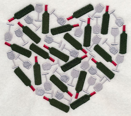 Wine Lover's Silhouette Heart