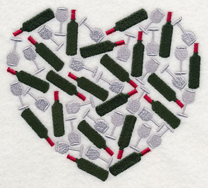 Wine Lover's Silhouette Heart