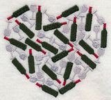 Wine Lover's Silhouette Heart