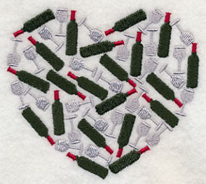 Wine Lover's Silhouette Heart