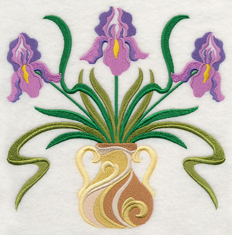 Graceful Art Nouveau Irises