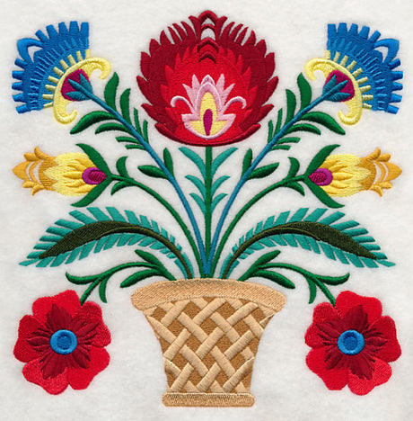 Basket of Wycinanki Blooms