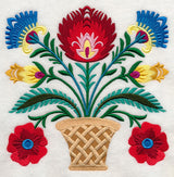 Basket of Wycinanki Blooms