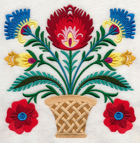 Basket of Wycinanki Blooms