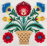 Basket of Wycinanki Blooms