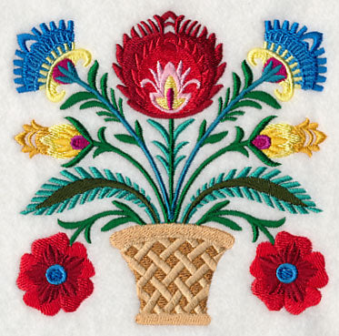 Basket of Wycinanki Blooms