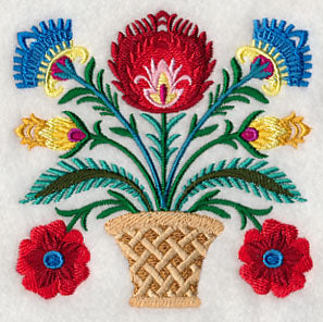 Basket of Wycinanki Blooms