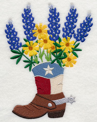 Texas Blooms in Cowboy Boot